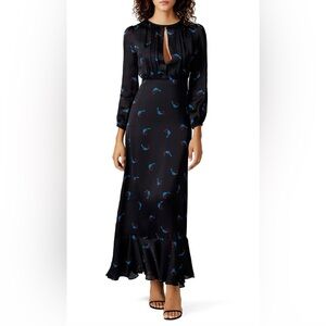Cynthia Rowley Long Sleeve Cherry Printed Maxi Dress